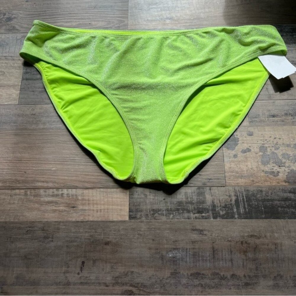 Good American Neon Metallic Sparkle Bikini Briefs • Vibrant Shimmer - Size 5X‎